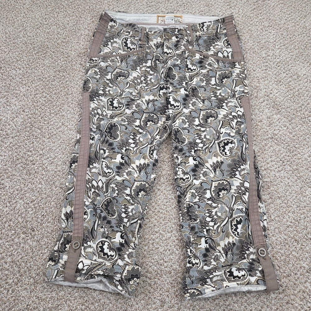 Adventura Paisley‎ Roll Up Capris Pants Green Summer Nature Boho Women's Size 6 - Picture 10 of 10